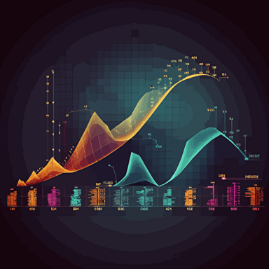 normal distribution chart where area under the left hand side of the curve has old technology like old train, middle part of the curve has normal tech like computers and sky scrapers under the curve and right curve has futuristic tech like robots under the curve, simple vector chart