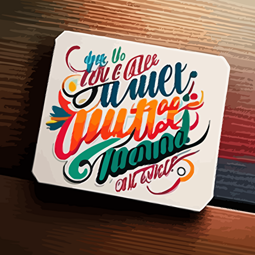 make a sticker saying "It Takes Courage To Be Different," vector style, colorful script font, and simple