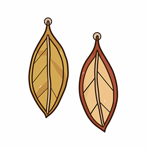 vector of fall-themed leather earrings white background