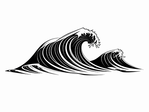 oneline wave surf, minimalist, simple, clean, professional design vector, contour, white background
