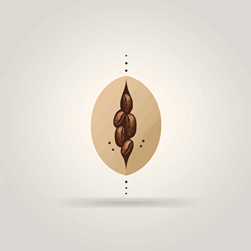 a stylish minimalistic logo of a coffee bean and elegance combined. vectorized and soft colors. highly detailed