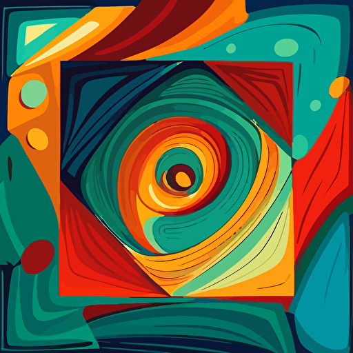 abstract square, colorful, van gogh style, vector,