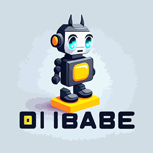 a mascot logo of binary on a base for a company called BitBase, simple vector