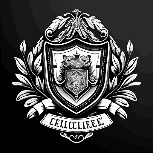 A shield style vector logo for ‘FIRE RESCUE VICTORIA’. make it highly detailed. black and white only