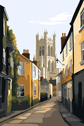 ely cathedral street, vector art