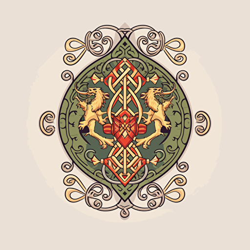 flat vector art, coat of arms in a celtic style, isolated, ultra minimalistic,