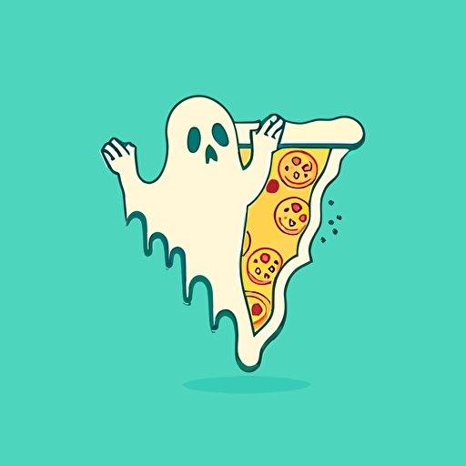 minimal vectorial logo pizza fantasma