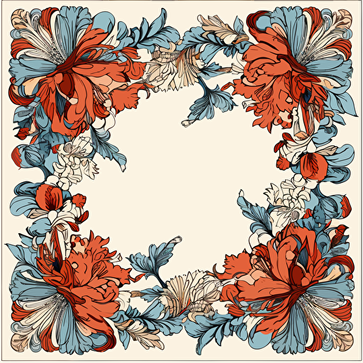 2d illustrated square border, simple, vectorized