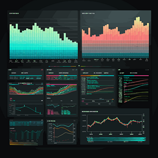 vector drawing illustration of a tableau data dashboard