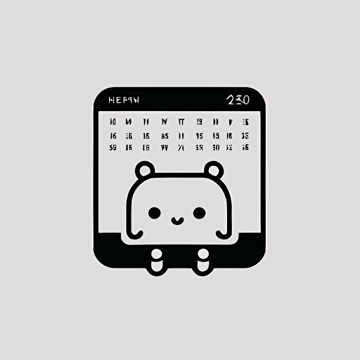 modern and simple logo of calendar like a mascot, simple, vector