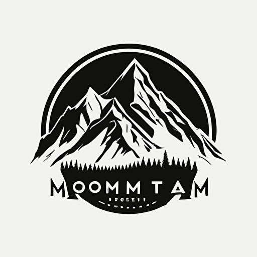 mountain logo, vector logo, minimalist,simple, modern, outline style, vector, isolated on white