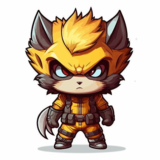cute chibi wolverine sticker vector hq art