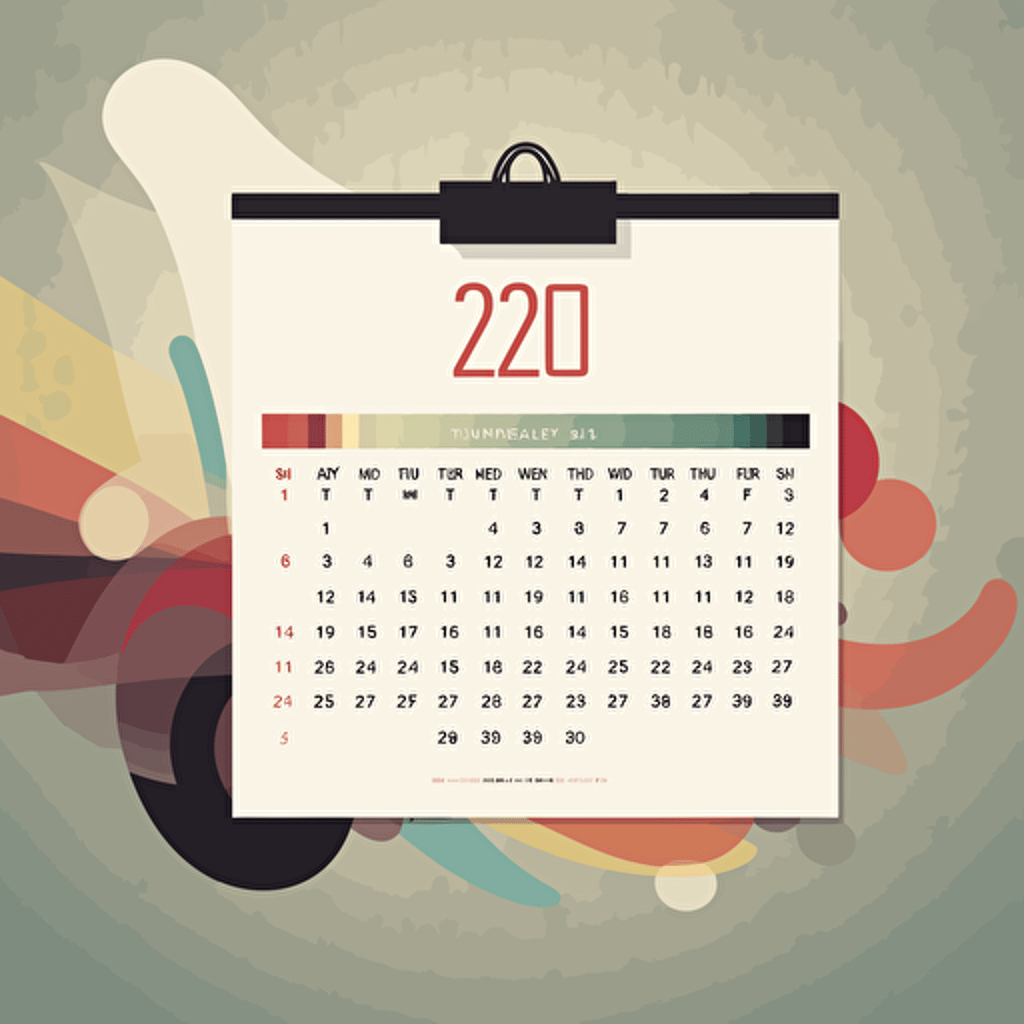 calendar in style of a poster vectorize it hd quality
