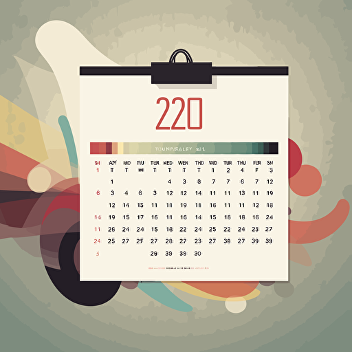 calendar in style of a poster vectorize it hd quality