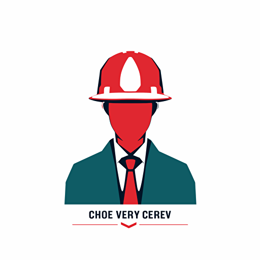 create a modern vector logo that includes a red hard hat. simple white background. logo includes the text "You're Covered." Camera even with head of figure
