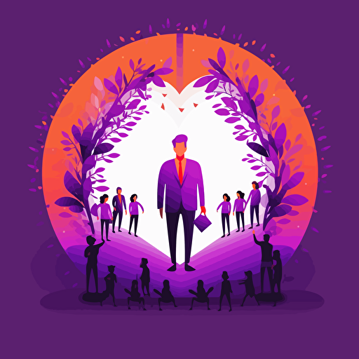 all in one portfolio management, medium detail, liberal use of purple, simple, vector