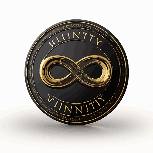 an emblem for a luxury jewelry brand: Infinity, isolated white background and solid lined black vector emblem
