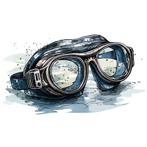 vector drawing of swim goggles