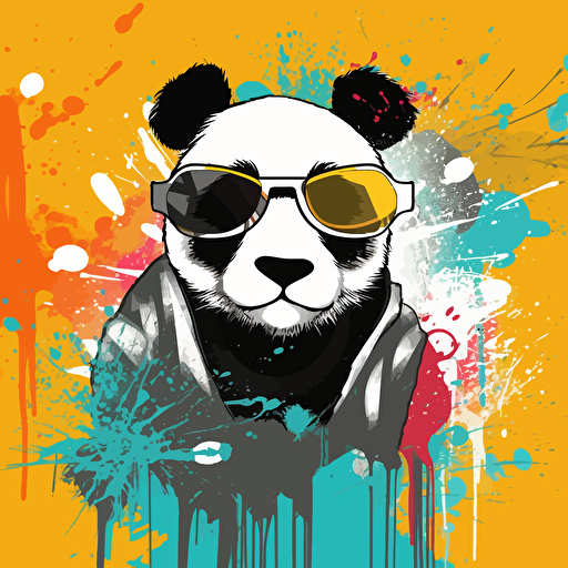 a stylish graffiti panda vector
