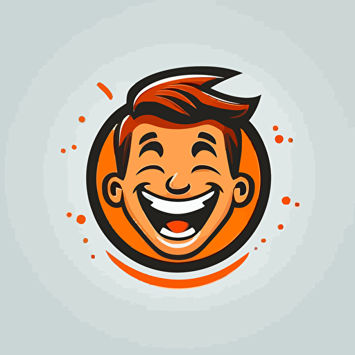 create a logo desing for an online brand.The logo should be feature a smilling cartoon face.something like a cartoon vector logo with white background.
