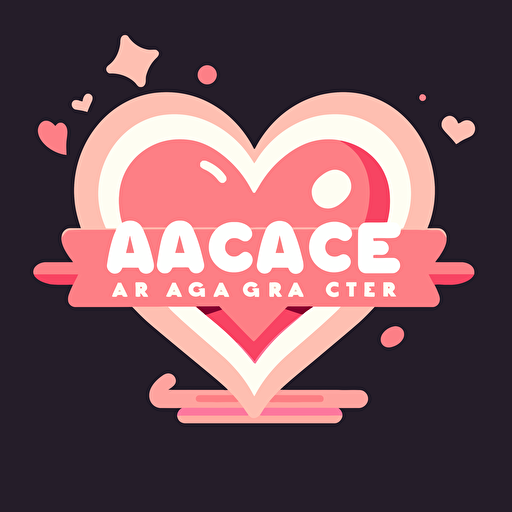 ARTG, american cartoon style heart shape logo wordmark inside, Craig McCracken style, 2D flat simple logo, light color, vector, cute – no chaeacter