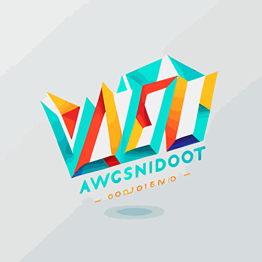 Logo for a talent agency. Text "woohoo", add a surprise expression into the logo design, geometric, vector, vivid color, minimalist, in white background