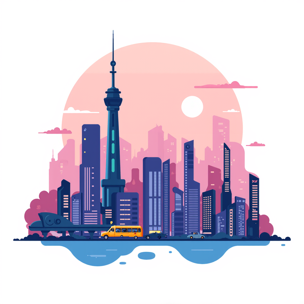 a futuristic cityscape