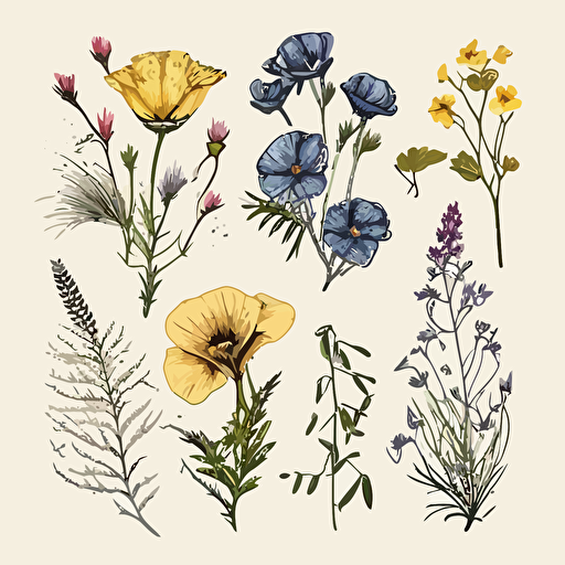 pdf vector drawings of wildflowers