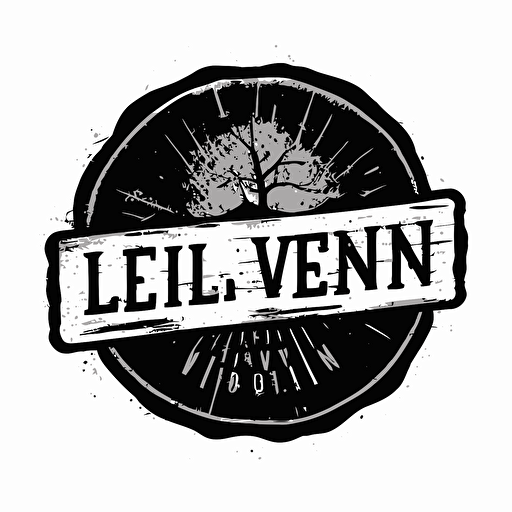 very simple rustic iconic logo with the "LiveIn", black vector, on white background