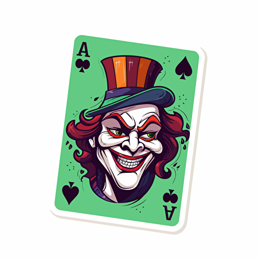 romme card, joker, vector illustration, simple, white background