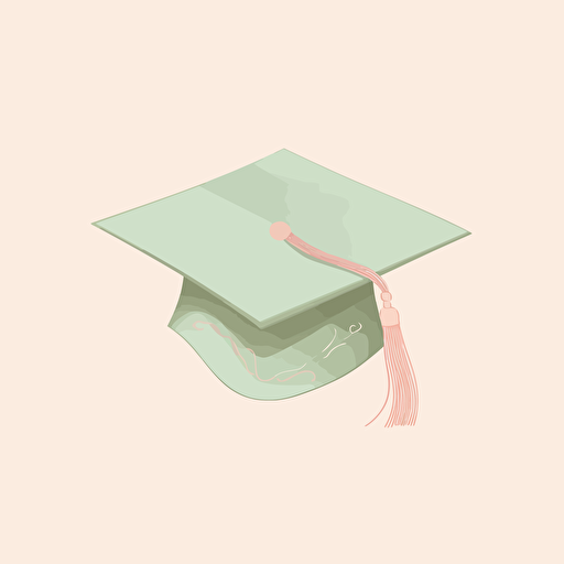 graudation cap pastel, vector style, behance