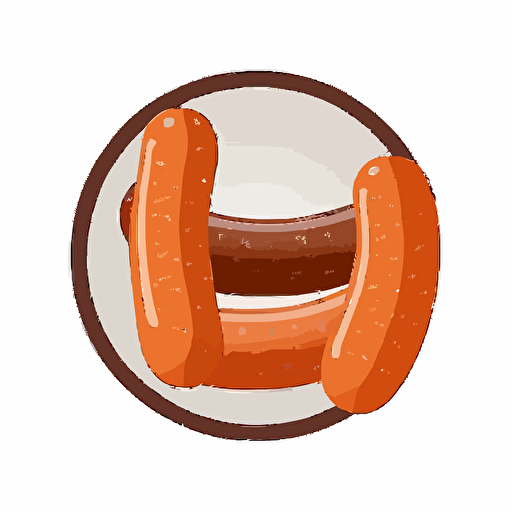flat vector illustration of sausages a white background