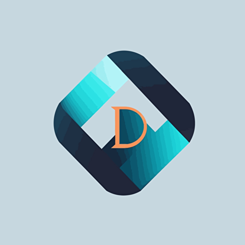 beautiful logo for tech company building browser that forms the letter D, geometric, 2D vector, futuristic, modern, simple, minimal