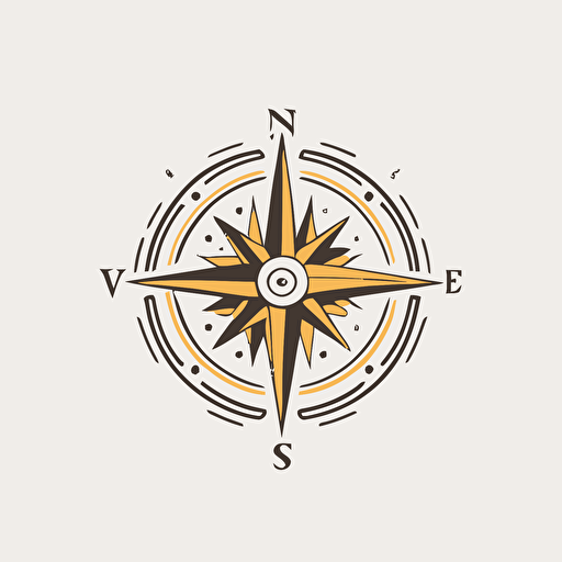 simple flat logo of the wise compass. White background, vector style