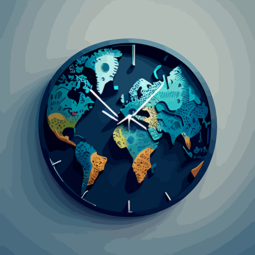 reloj de pared con forma del mundo. solo vectores