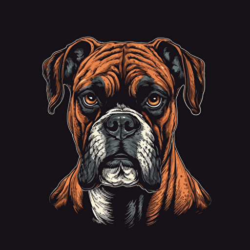 a logo of a boxer dog that is awesome vector vector art