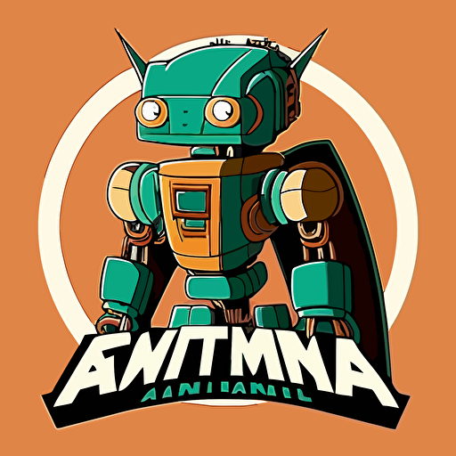 create simple, anime, robot, logo vector, futurama, style, svg, hd, v 5