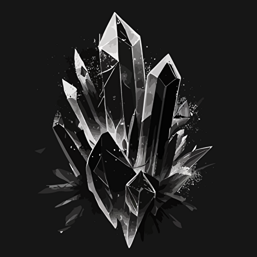 recharging crystal, black and white, vector, flat, svg