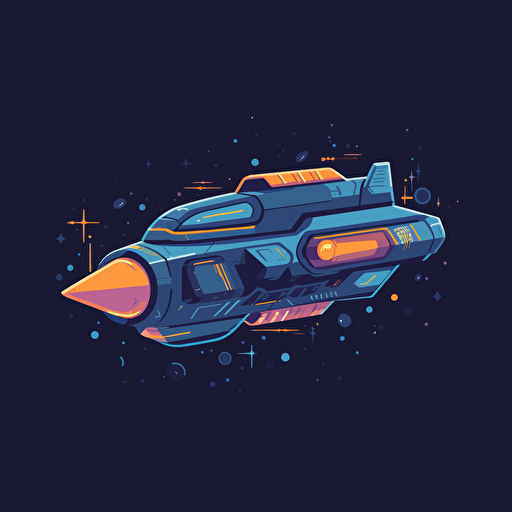 simplistic space ship flat vector illustration
