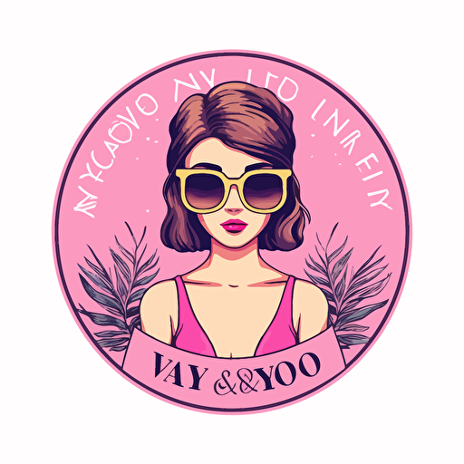 simple vector logo for a fashion vlogger in pink no background
