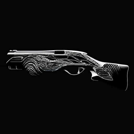 vector illustration, P2020 /Mozambique Shotgun, black and white, minimalist