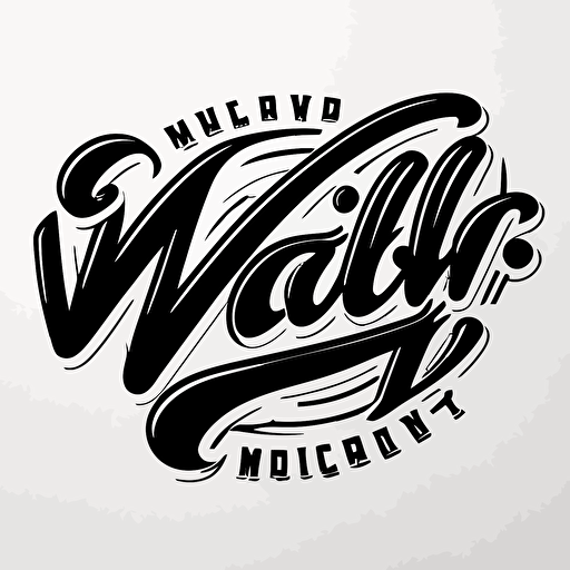 script logo mvp, black vector, on white background