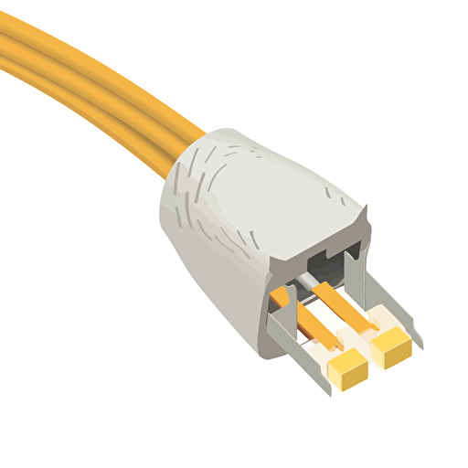 vector flat image of cat6 cable end, netowrking company log, white back ground