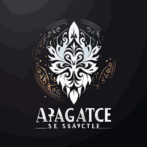 negative sapce logo for a brand using a mysterious spirit, vector, white backround