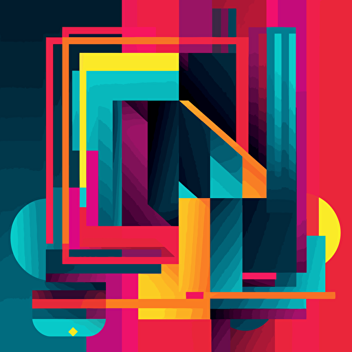 modern, vector, bright contrasting colors 2:3