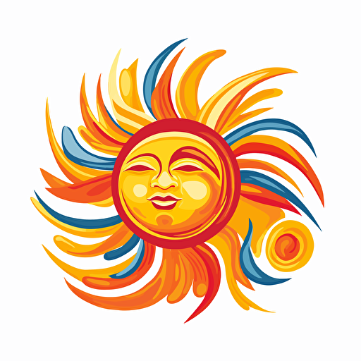 vector, sun, White background