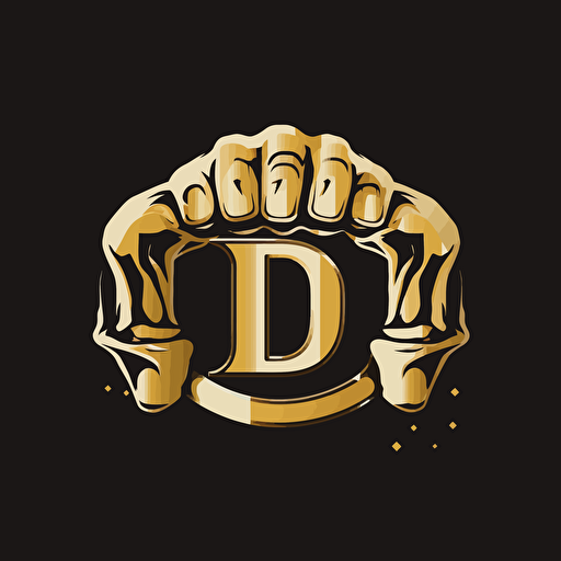 design a simple logo combining brass knuckles and letter D, vector