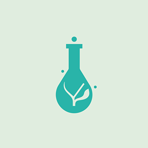 a minimalistic flat vector logo for a chemistry lab with a sustainability approach