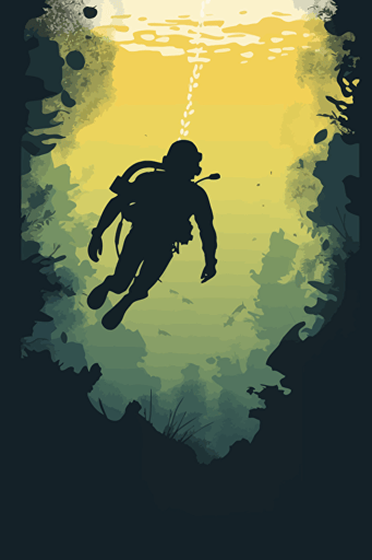 silhouette of a diver, svg, vector
