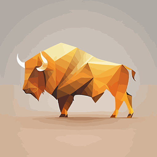 bison logo only using shapes modern simple 2d vector, golden ratio.